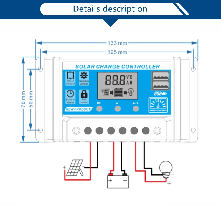 12V/24V 15A Solar Charger Controller for Street Lights