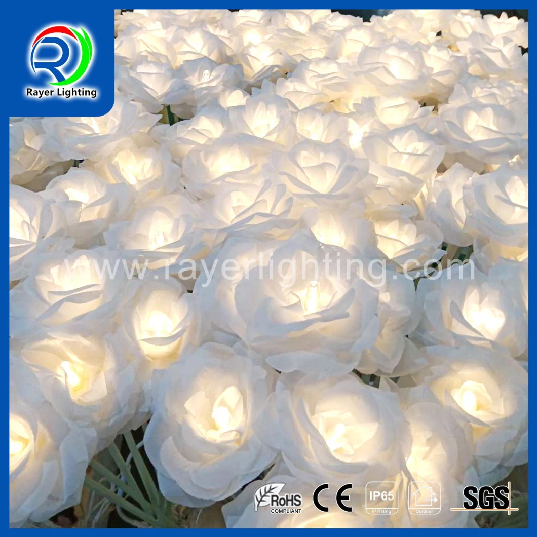 Outdoor Flower Garden Decoration Flower Light Ground Plug Series Rose Light