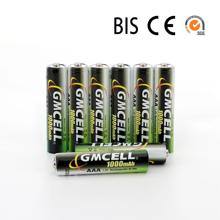 High Quality 1.2V Ni-MH Rechargeable 1200 Times Cycle AAA1000 mAh Battery for Solar Light