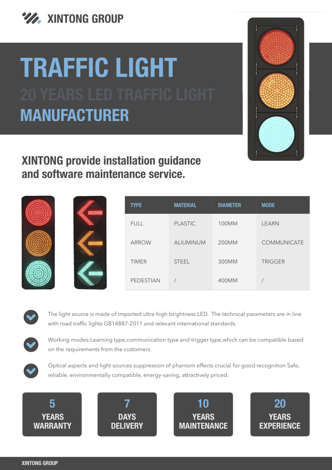 Xintong Hot Sale Solar Wireless Traffic Light Control System