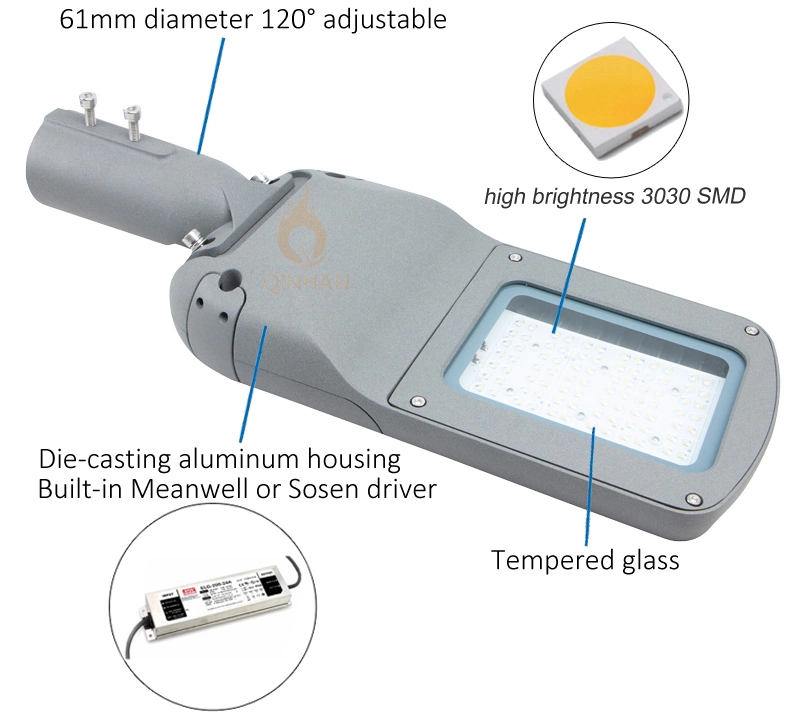 Die-Casting Aluminum Housing Adjustable Photocell Dimmable IP66 Outdoor 300W LED Street Light Fixture