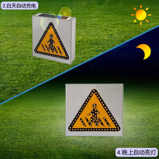 Solar Traffic Road Street Indicator Road Zebra Crossing Footwalk Footway Side Pavement Direction Sign